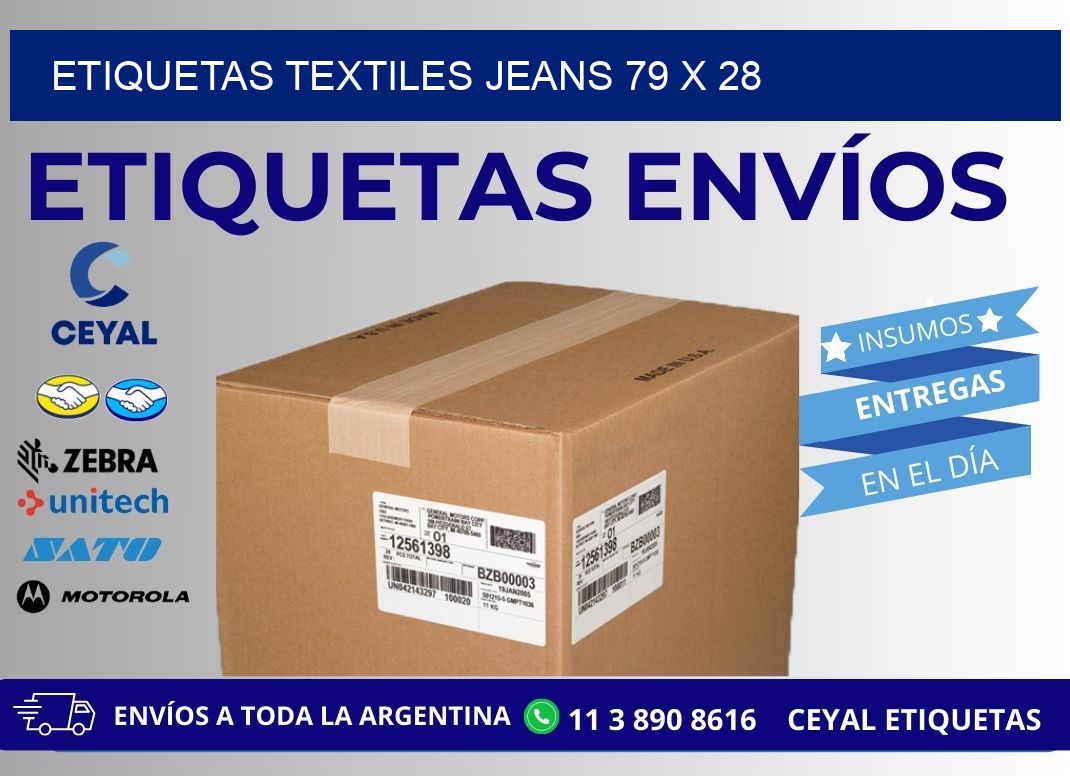 ETIQUETAS TEXTILES JEANS 79 x 28