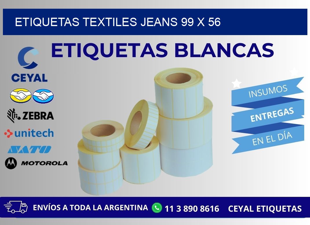 ETIQUETAS TEXTILES JEANS 99 x 56