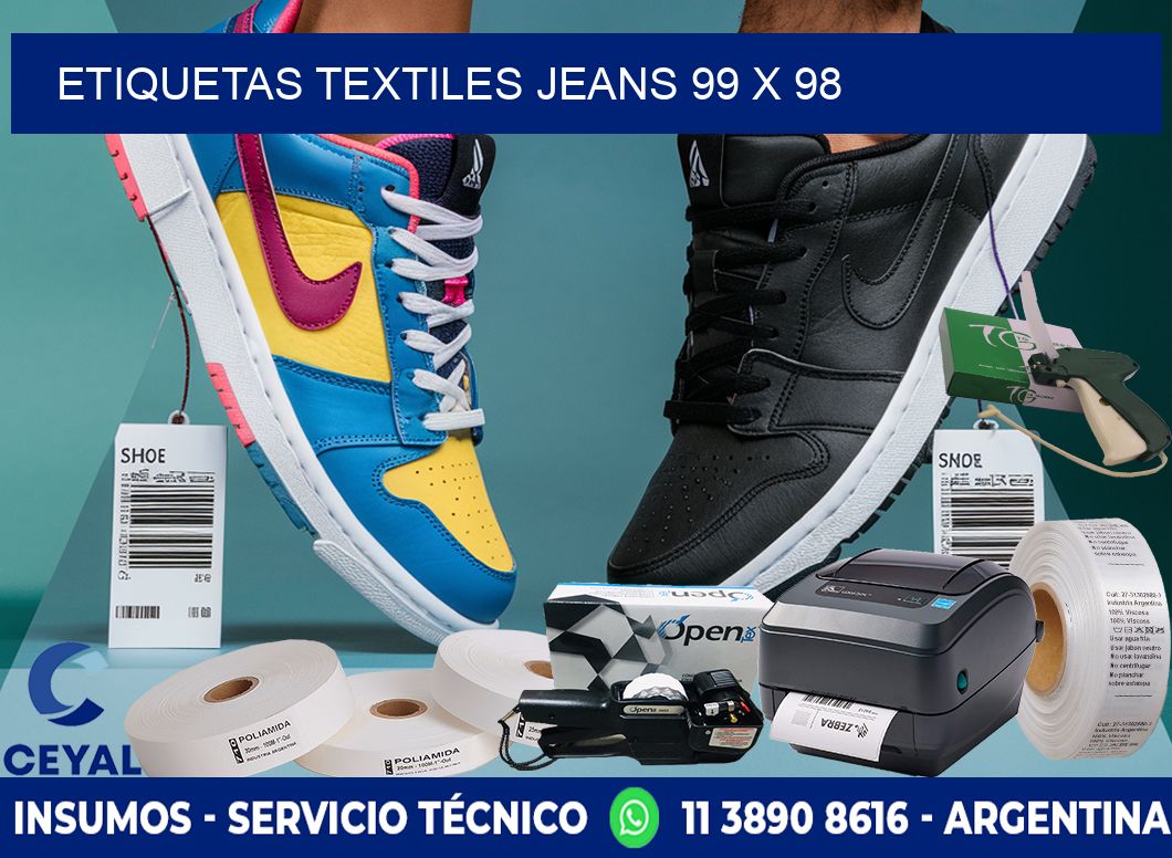 ETIQUETAS TEXTILES JEANS 99 x 98