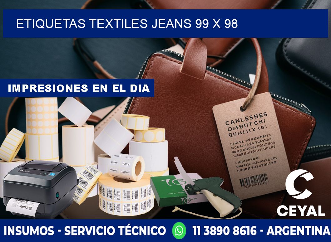 ETIQUETAS TEXTILES JEANS 99 x 98