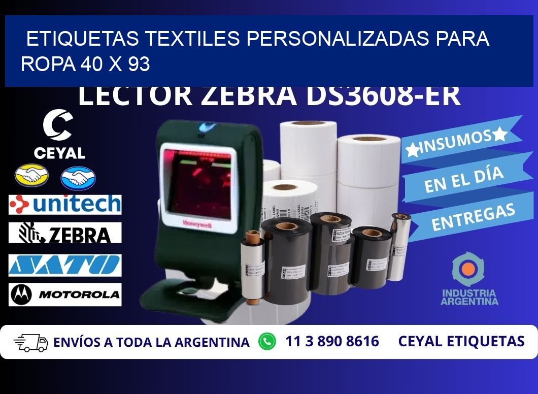 ETIQUETAS TEXTILES PERSONALIZADAS PARA ROPA 40 x 93