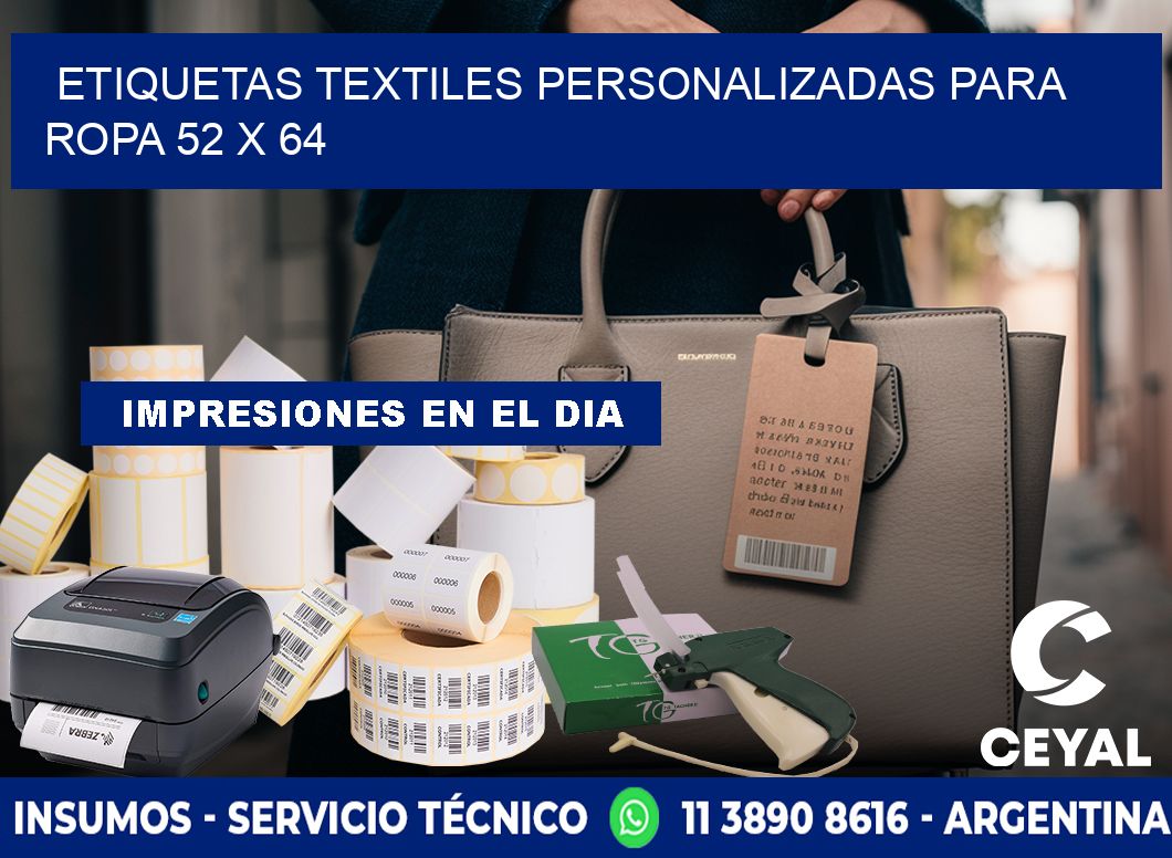 ETIQUETAS TEXTILES PERSONALIZADAS PARA ROPA 52 x 64