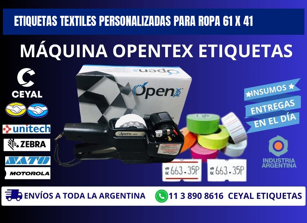 ETIQUETAS TEXTILES PERSONALIZADAS PARA ROPA 61 x 41