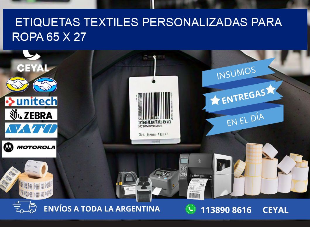 ETIQUETAS TEXTILES PERSONALIZADAS PARA ROPA 65 x 27