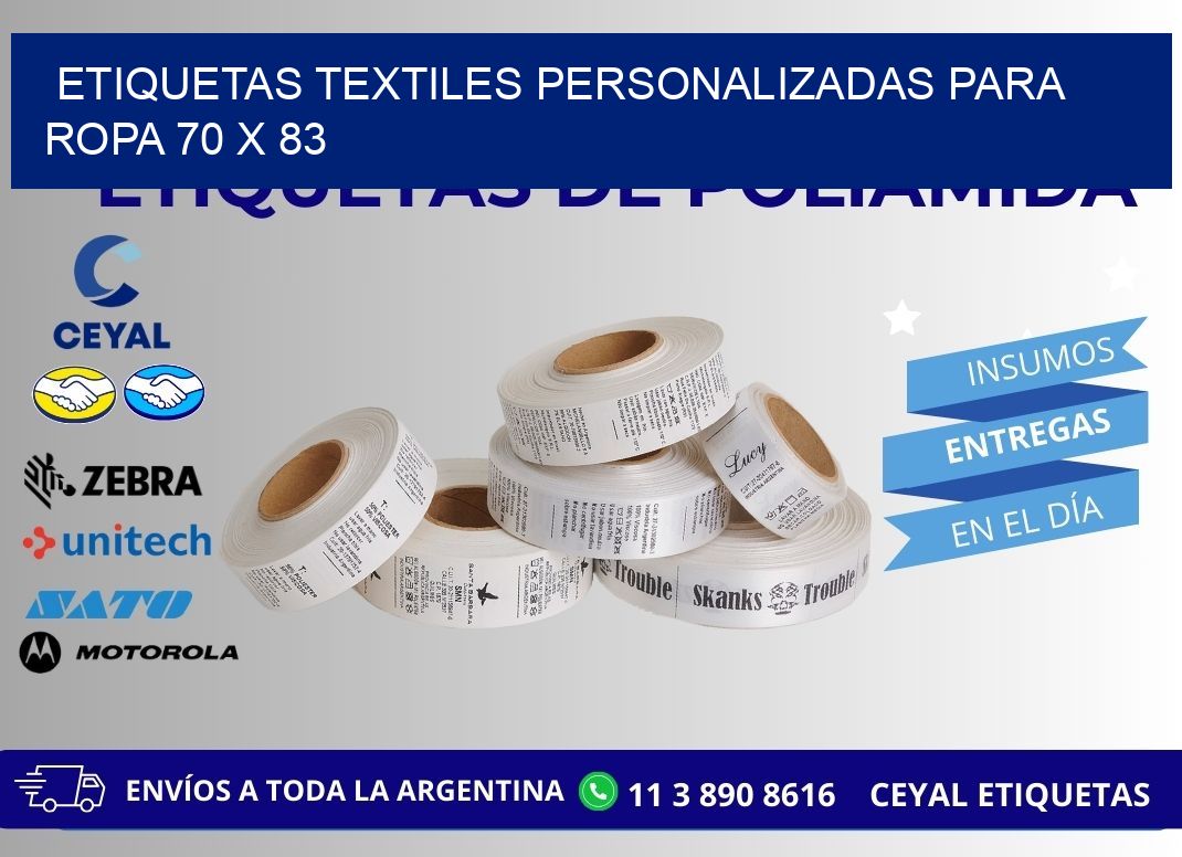 ETIQUETAS TEXTILES PERSONALIZADAS PARA ROPA 70 x 83