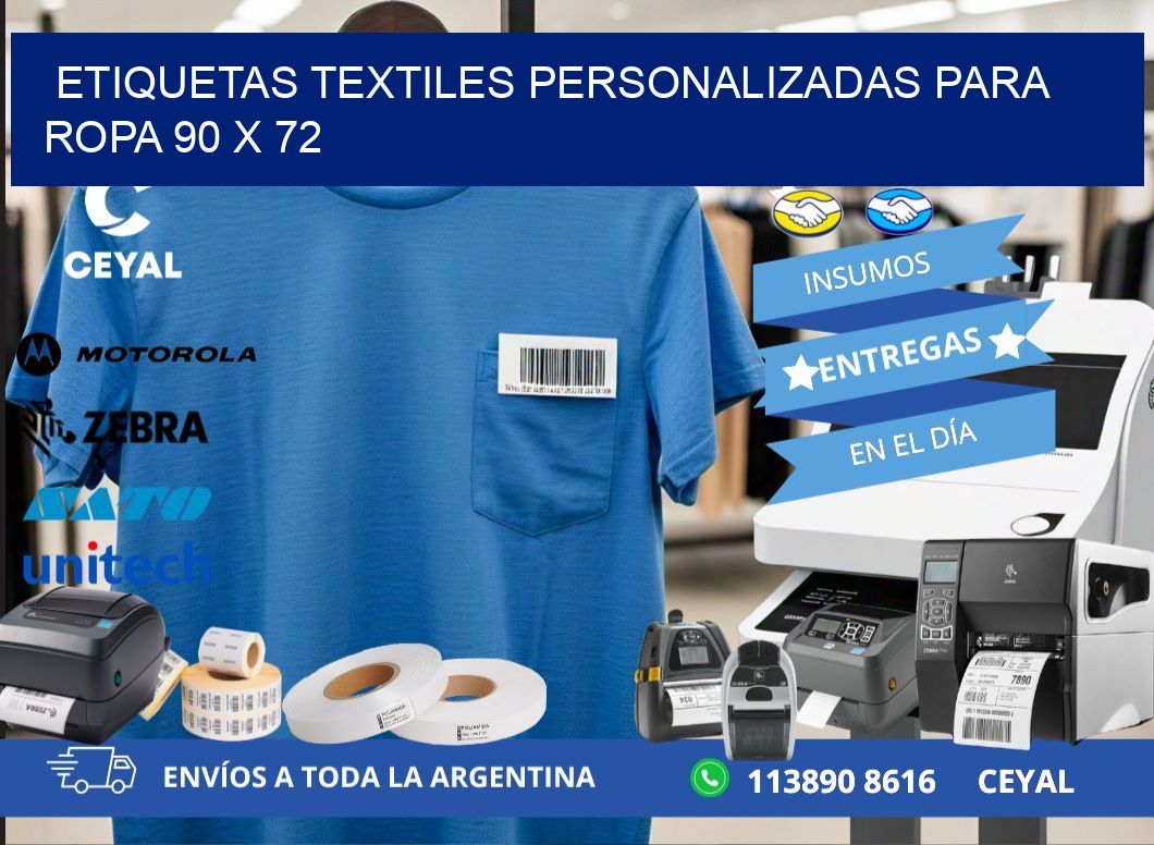 ETIQUETAS TEXTILES PERSONALIZADAS PARA ROPA 90 x 72