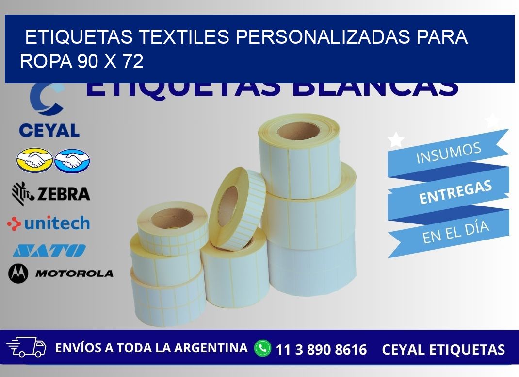 ETIQUETAS TEXTILES PERSONALIZADAS PARA ROPA 90 x 72