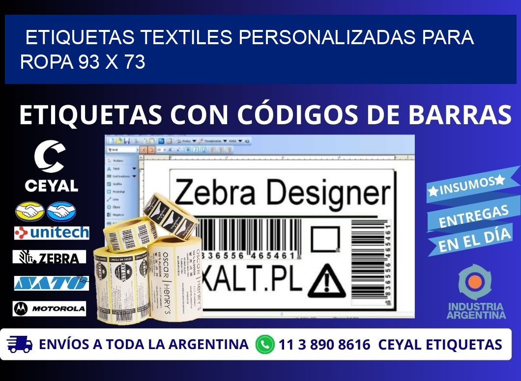 ETIQUETAS TEXTILES PERSONALIZADAS PARA ROPA 93 x 73