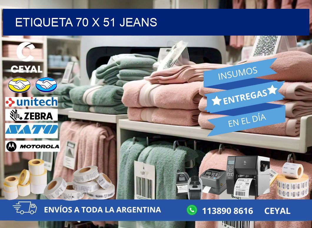 Etiqueta 70 x 51 jeans