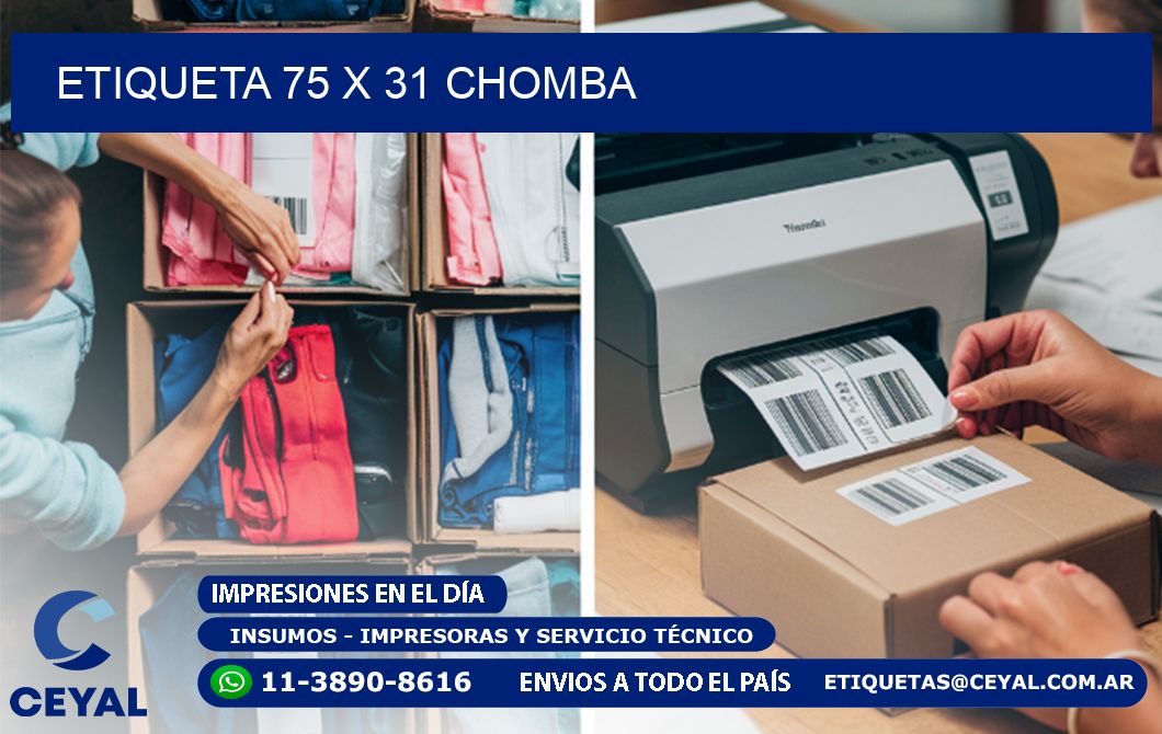 Etiqueta 75 x 31 chomba