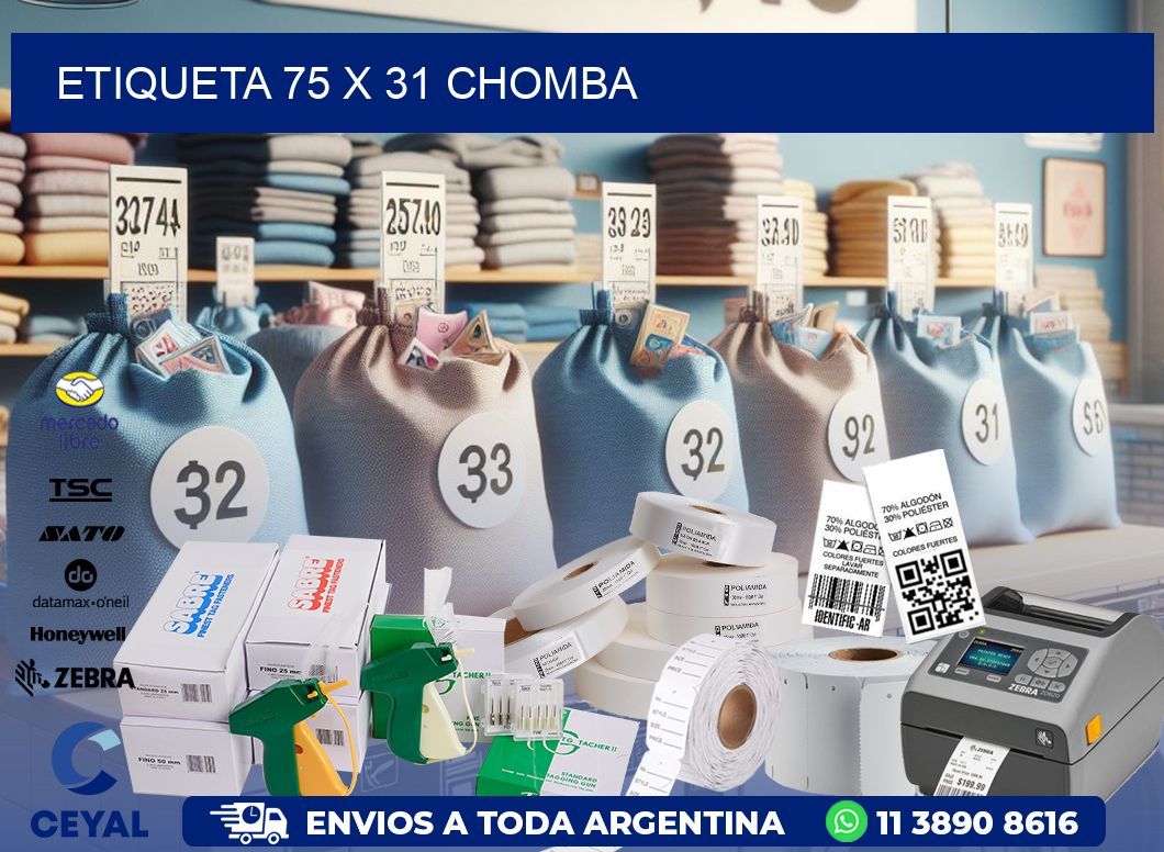 Etiqueta 75 x 31 chomba