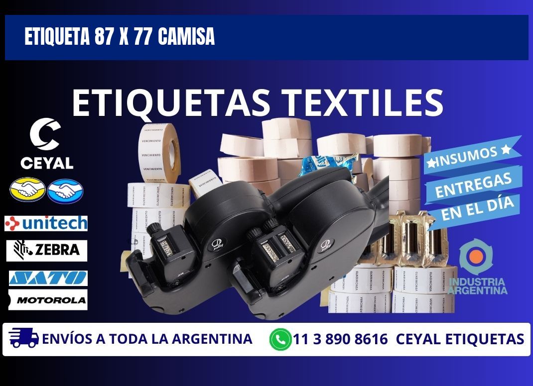 Etiqueta 87 x 77 camisa