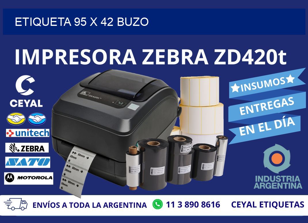 Etiqueta 95 x 42 buzo