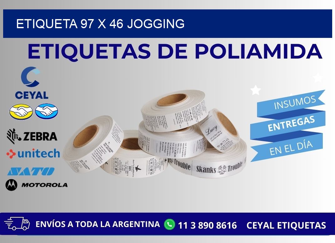 Etiqueta 97 x 46 jogging