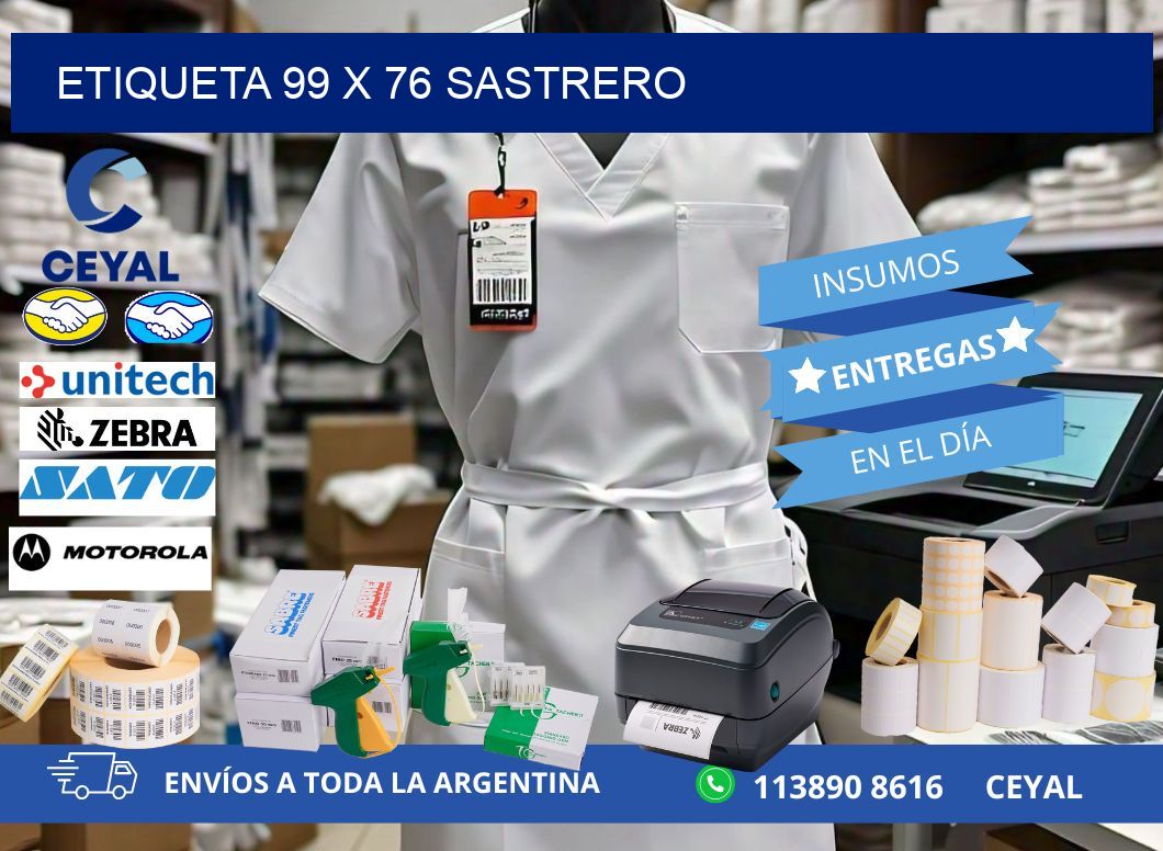 Etiqueta 99 x 76 sastrero