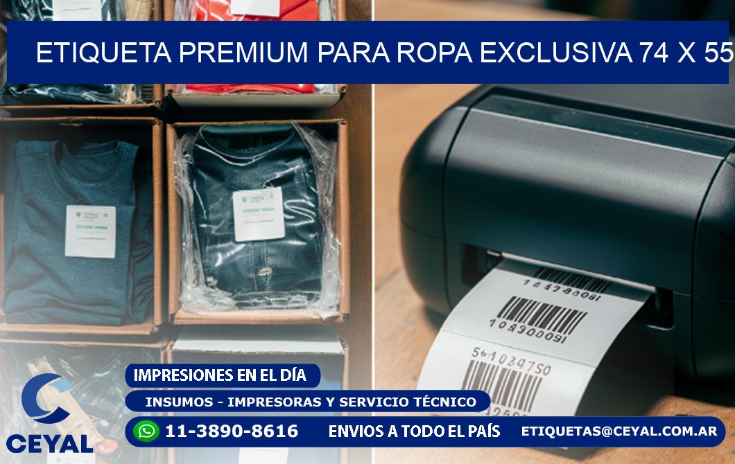 Etiqueta Premium para Ropa Exclusiva 74 x 55