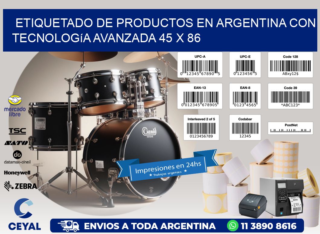 Etiquetado de Productos en Argentina con Tecnología Avanzada 45 x 86