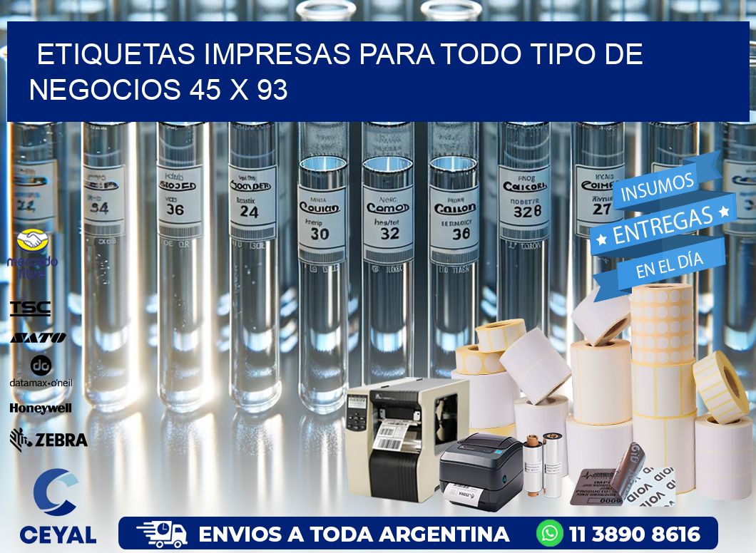 Etiquetas Impresas para Todo Tipo de Negocios 45 x 93