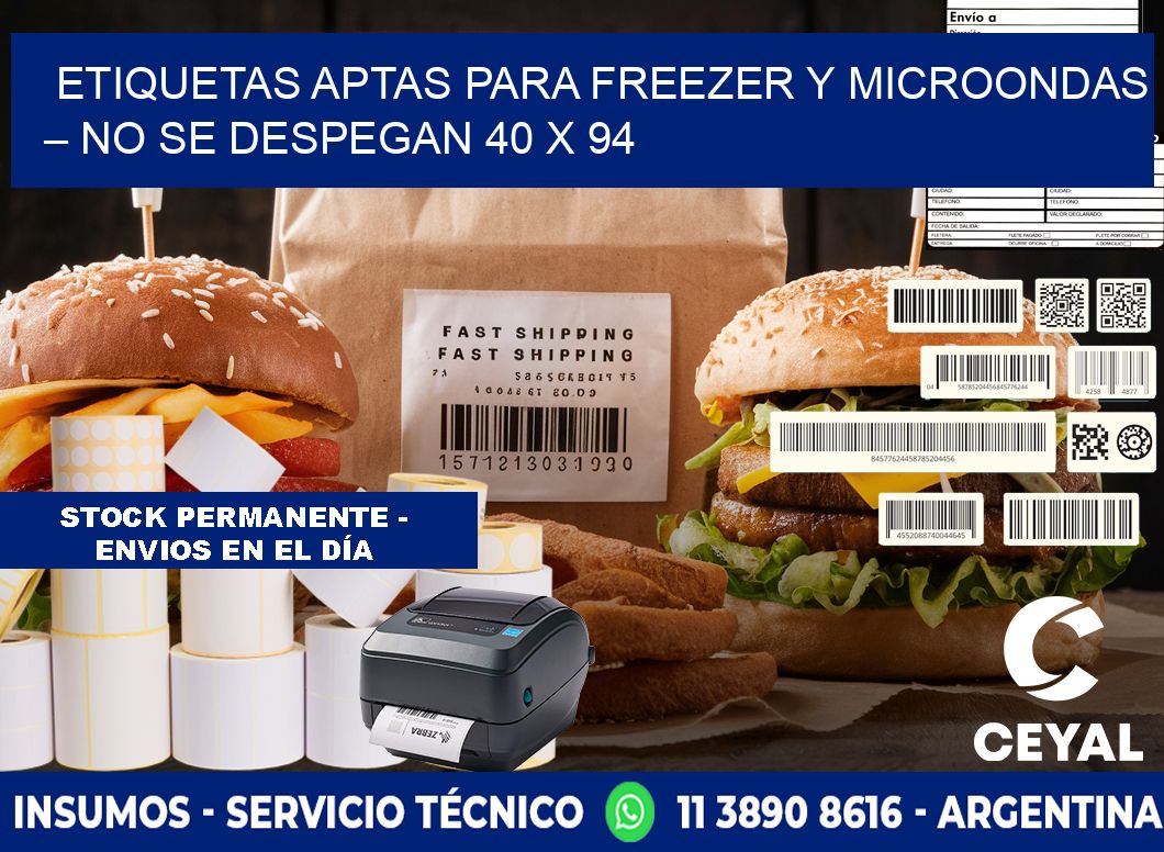 Etiquetas aptas para freezer y microondas – No se despegan 40 x 94