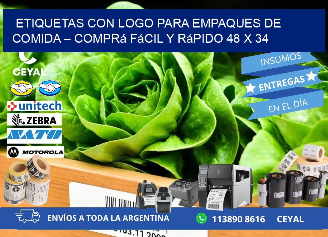 Etiquetas con logo para empaques de comida – Comprá fácil y rápido 48 x 34