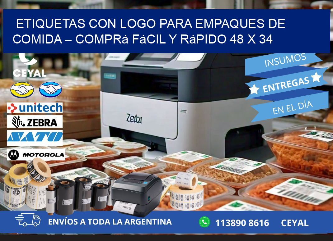 Etiquetas con logo para empaques de comida – Comprá fácil y rápido 48 x 34