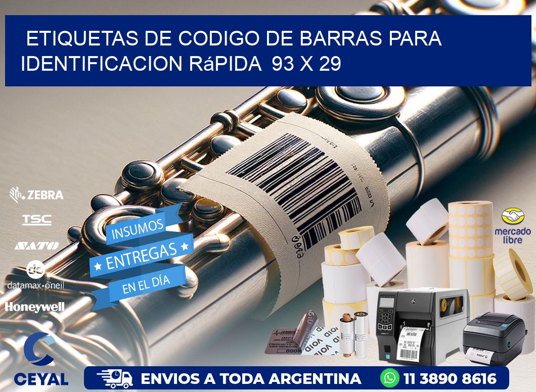 Etiquetas de Codigo de Barras para Identificacion Rápida  93 x 29