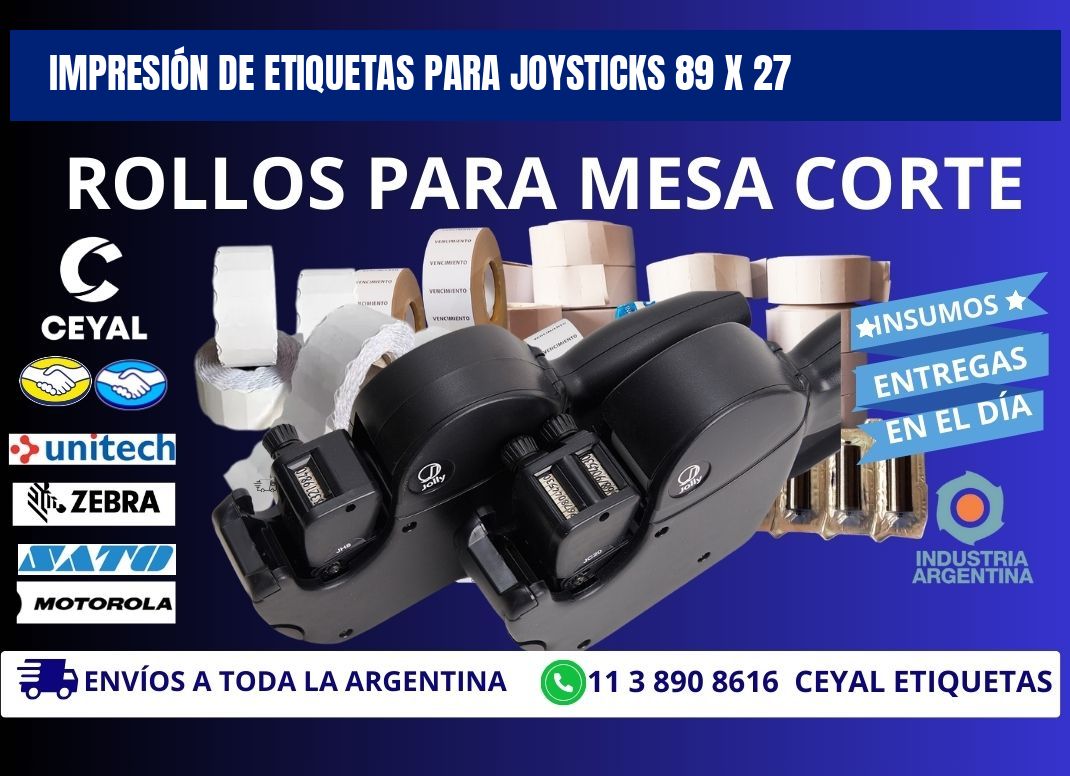 IMPRESIÓN DE ETIQUETAS PARA JOYSTICKS 89 x 27