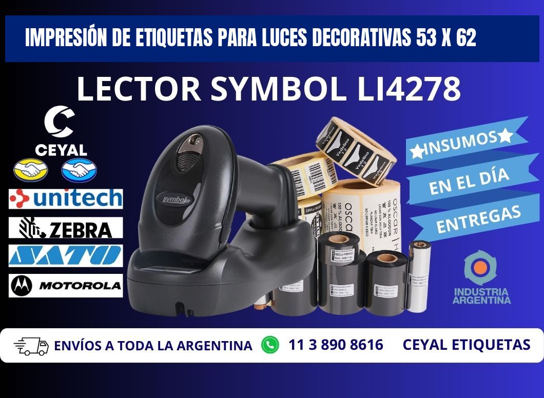 IMPRESIÓN DE ETIQUETAS PARA LUCES DECORATIVAS 53 x 62