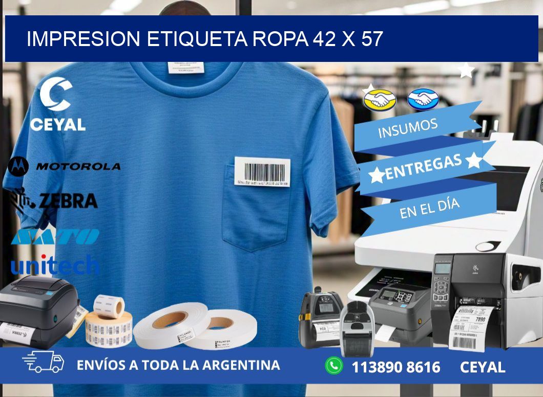 IMPRESION ETIQUETA ROPA 42 x 57