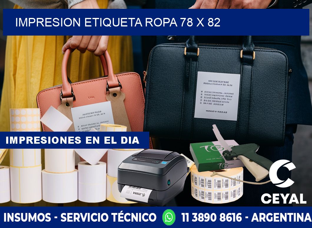 IMPRESION ETIQUETA ROPA 78 x 82