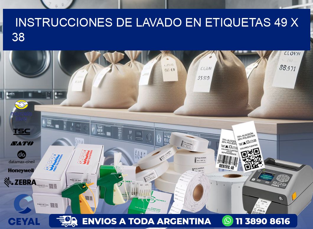 Instrucciones de Lavado en Etiquetas 49 x 38