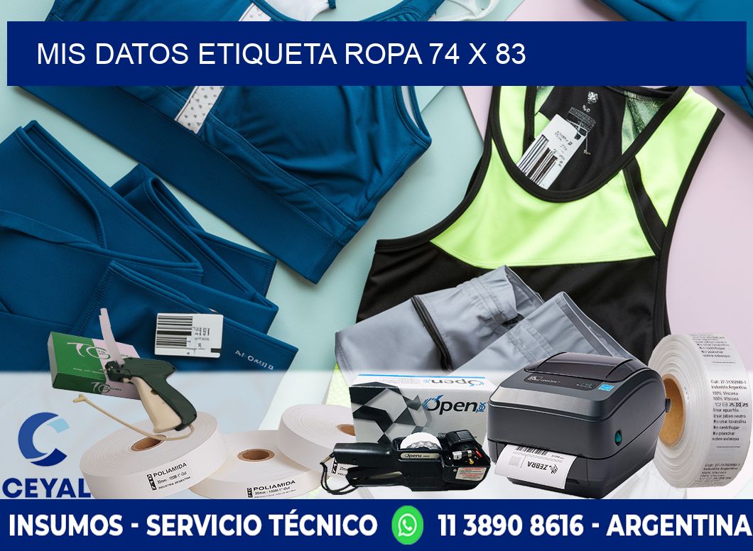 MIS DATOS ETIQUETA ROPA 74 x 83