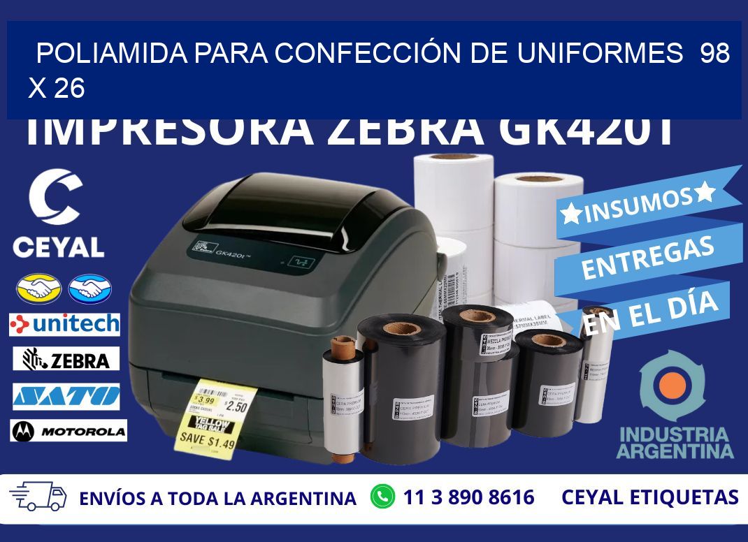 POLIAMIDA PARA CONFECCIÓN DE UNIFORMES  98 x 26