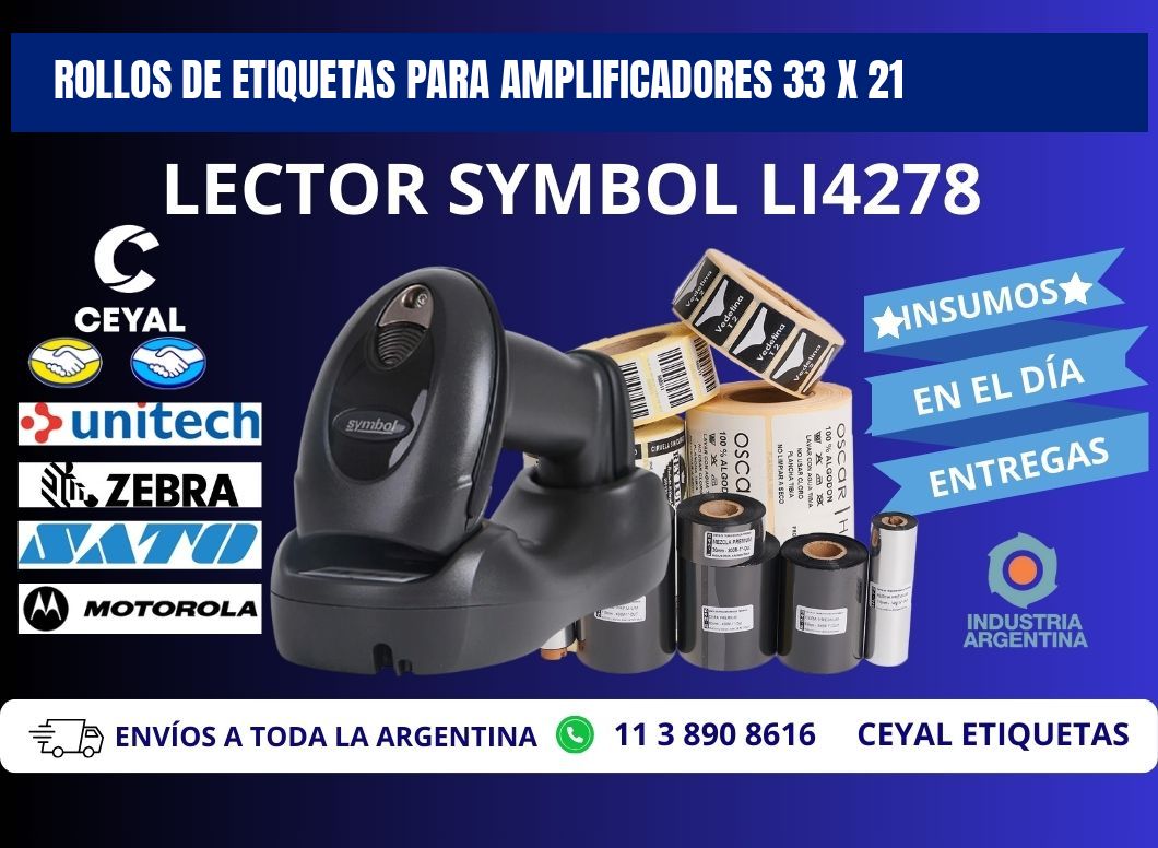 ROLLOS DE ETIQUETAS PARA AMPLIFICADORES 33 x 21