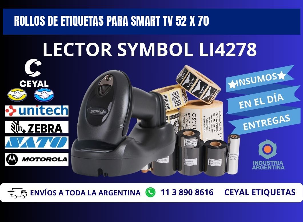 ROLLOS DE ETIQUETAS PARA SMART TV 52 x 70