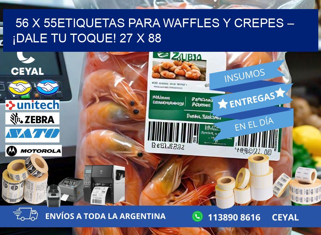 56 x 55Etiquetas para waffles y crepes – ¡Dale tu toque! 27 x 88