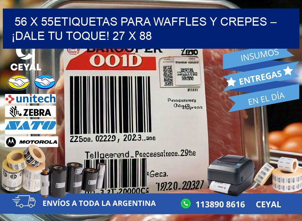 56 x 55Etiquetas para waffles y crepes – ¡Dale tu toque! 27 x 88