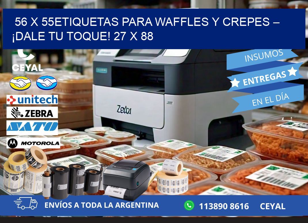 56 x 55Etiquetas para waffles y crepes – ¡Dale tu toque! 27 x 88