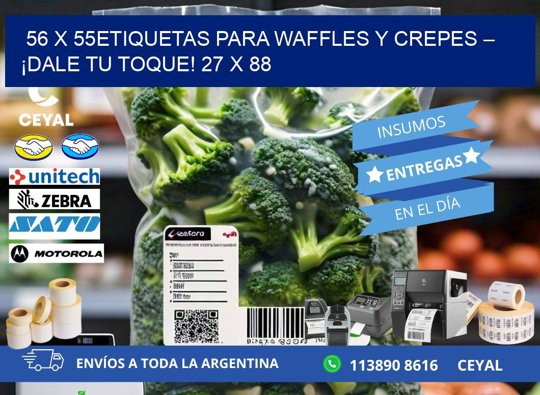 56 x 55Etiquetas para waffles y crepes – ¡Dale tu toque! 27 x 88