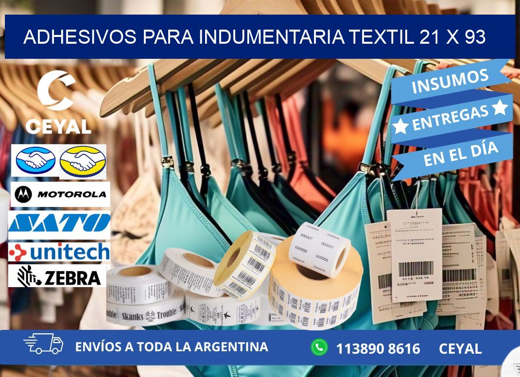 ADHESIVOS PARA INDUMENTARIA TEXTIL 21 x 93