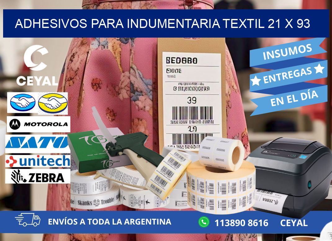 ADHESIVOS PARA INDUMENTARIA TEXTIL 21 x 93