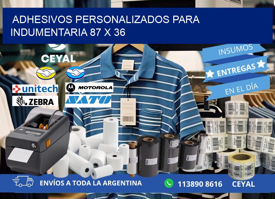 ADHESIVOS PERSONALIZADOS PARA INDUMENTARIA 87 x 36