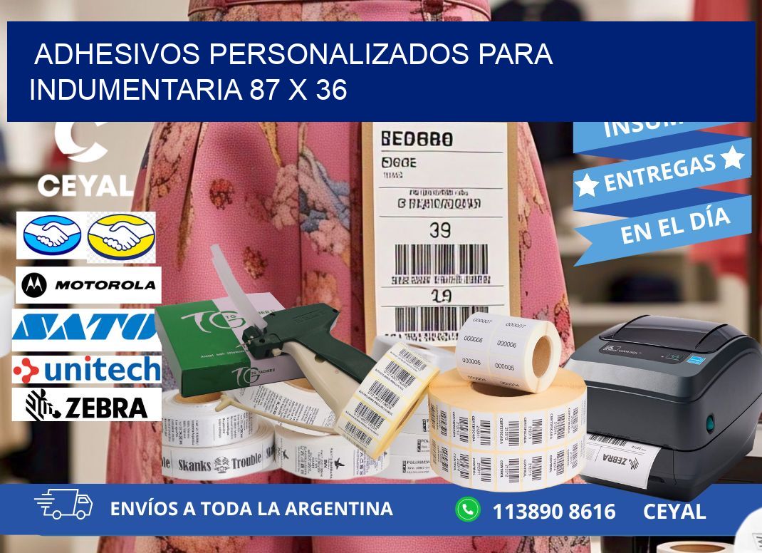 ADHESIVOS PERSONALIZADOS PARA INDUMENTARIA 87 x 36