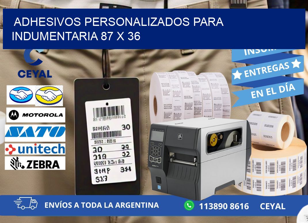 ADHESIVOS PERSONALIZADOS PARA INDUMENTARIA 87 x 36