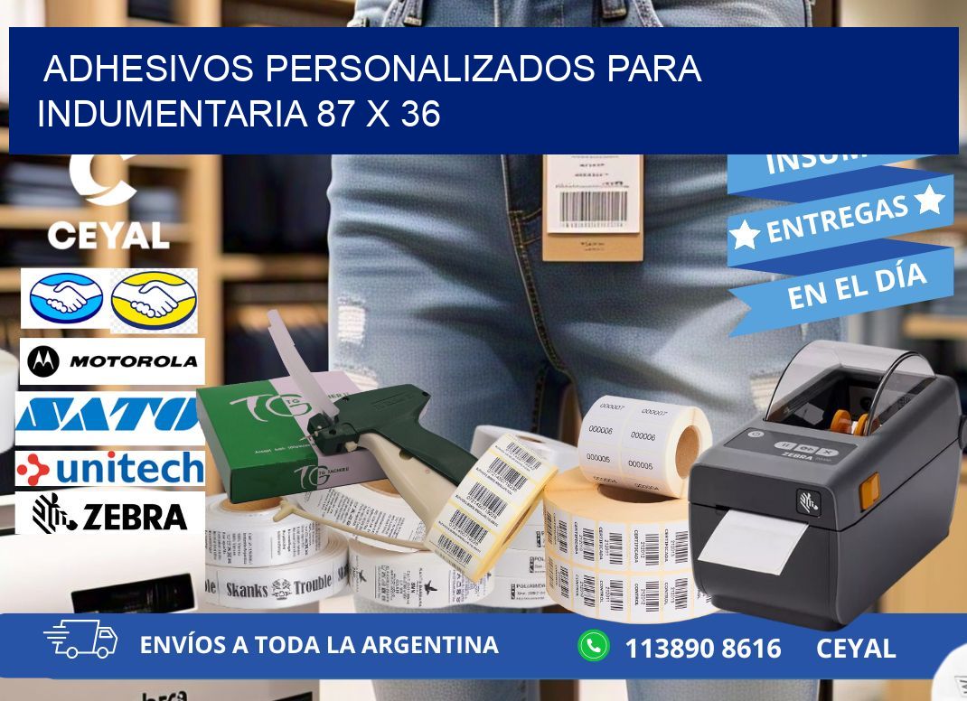 ADHESIVOS PERSONALIZADOS PARA INDUMENTARIA 87 x 36