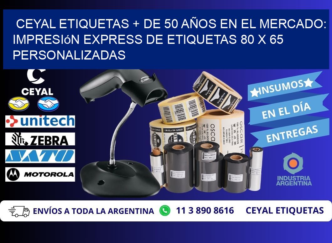 CEYAL ETIQUETAS + DE 50 AÑOS EN EL MERCADO: Impresión Express de Etiquetas 80 x 65 Personalizadas