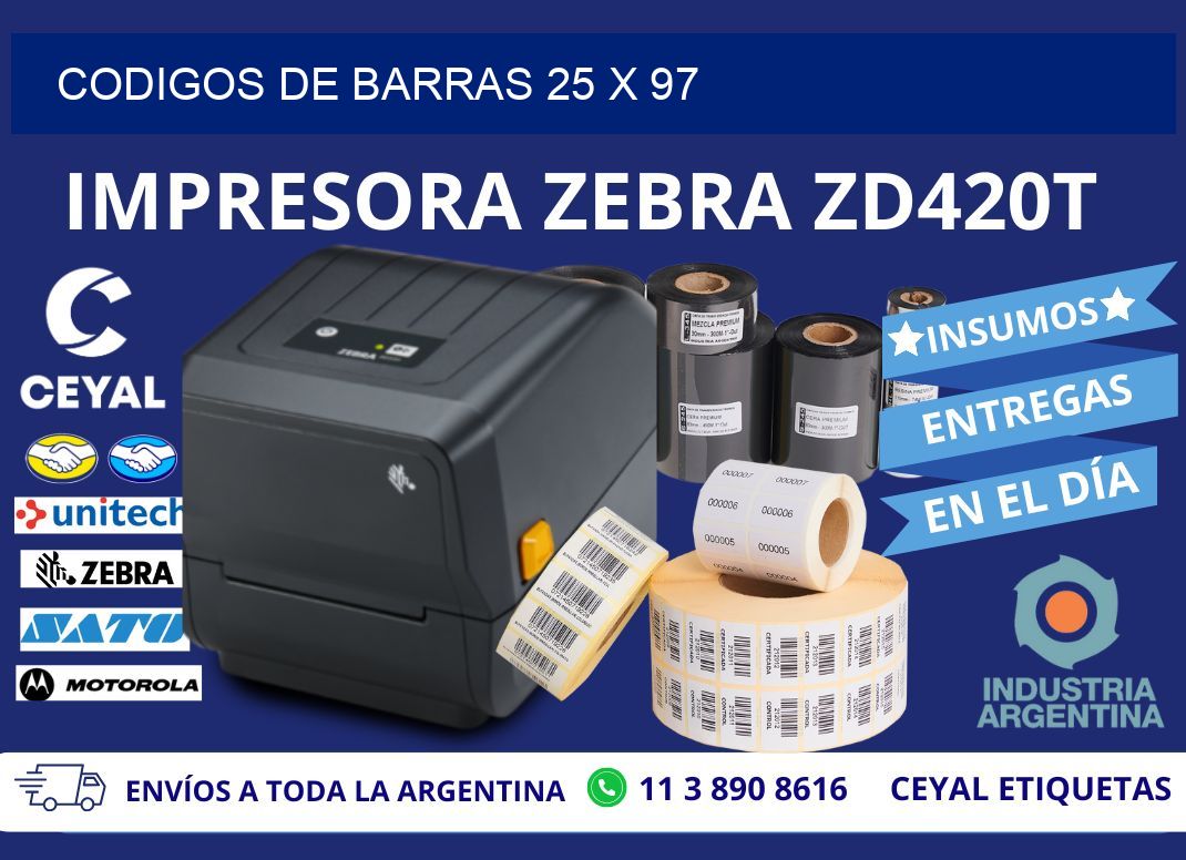 CODIGOS DE BARRAS 25 x 97