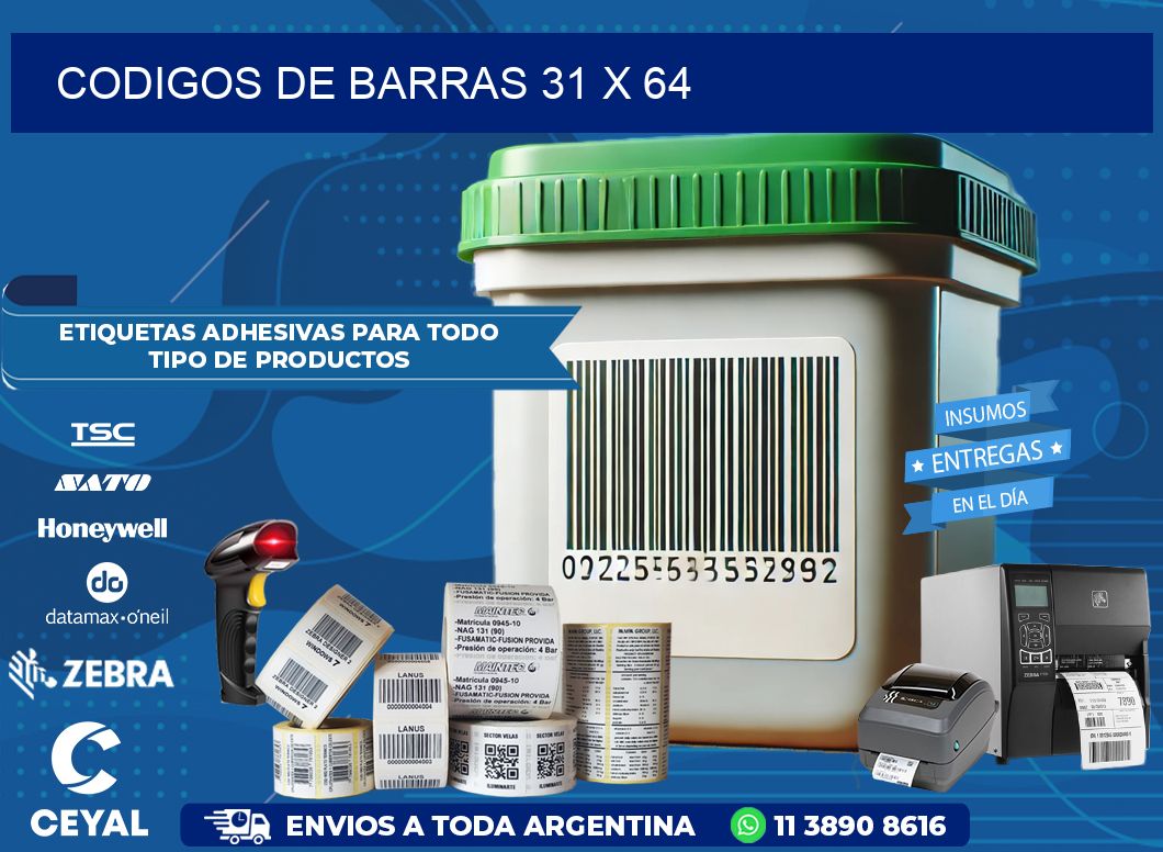 CODIGOS DE BARRAS 31 x 64