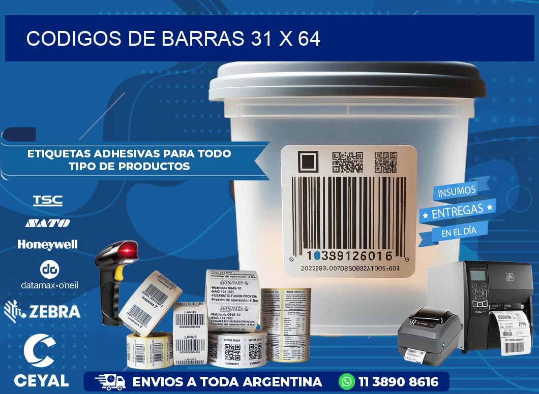 CODIGOS DE BARRAS 31 x 64