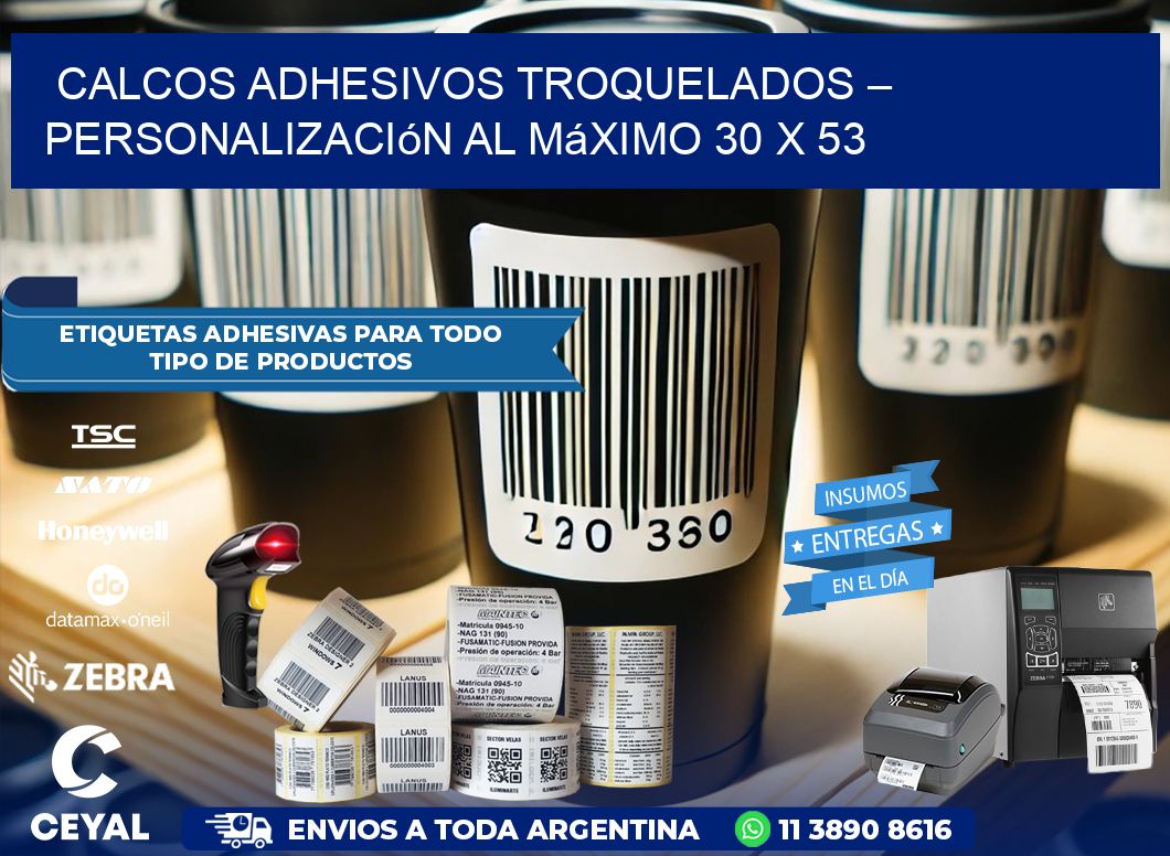 Calcos Adhesivos Troquelados – Personalización al Máximo 30 x 53